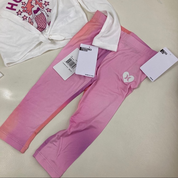 Hurley mermaid 🧜‍♀️ pink active pants set 2302 - Picture 4 of 8